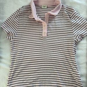 Abercrombie & Fitch Pink and Black Striped Polo